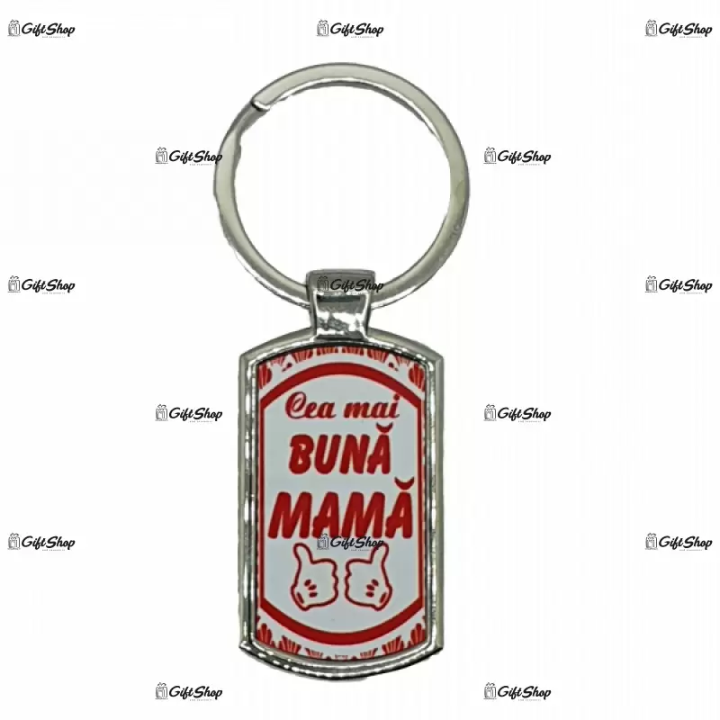 Cea mai buna mama, breloc din metal cu mesaj